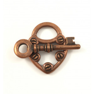 Toggle lock and key antique copper color 